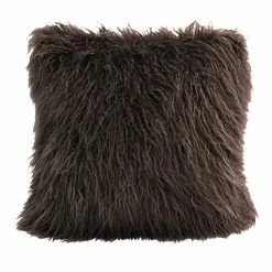 Best Sale 🥰 HiEnd Accents Mongolian Faux Fur Throw Pillow, 18"x18" White ⭐