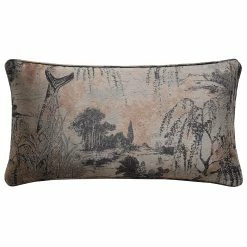 Outlet 🔔 HiEnd Accents Pastoral Jacquard Lumbar Decorative Pillow, 14"x26" Silver 🛒 -HiEnd Accents shop HiEnd Accents Pastoral Jacquard Lumbar Decorative Pillow2C 1422x2622 3