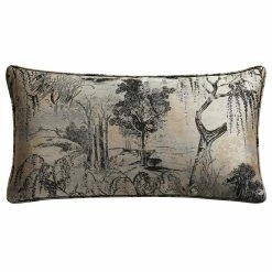 Outlet 🔔 HiEnd Accents Pastoral Jacquard Lumbar Decorative Pillow, 14"x26" Silver 🛒 -HiEnd Accents shop HiEnd Accents Pastoral Jacquard Lumbar Decorative Pillow2C 1422x2622 9