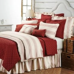 Cheapest 🤩 HiEnd Accents Prescott Stripe Duvet Cover, 1PC Red ✨