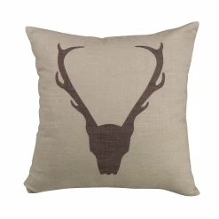 Promo ✔️ HiEnd Accents Antler Brown 18-inch Printed Throw Pillow 👏