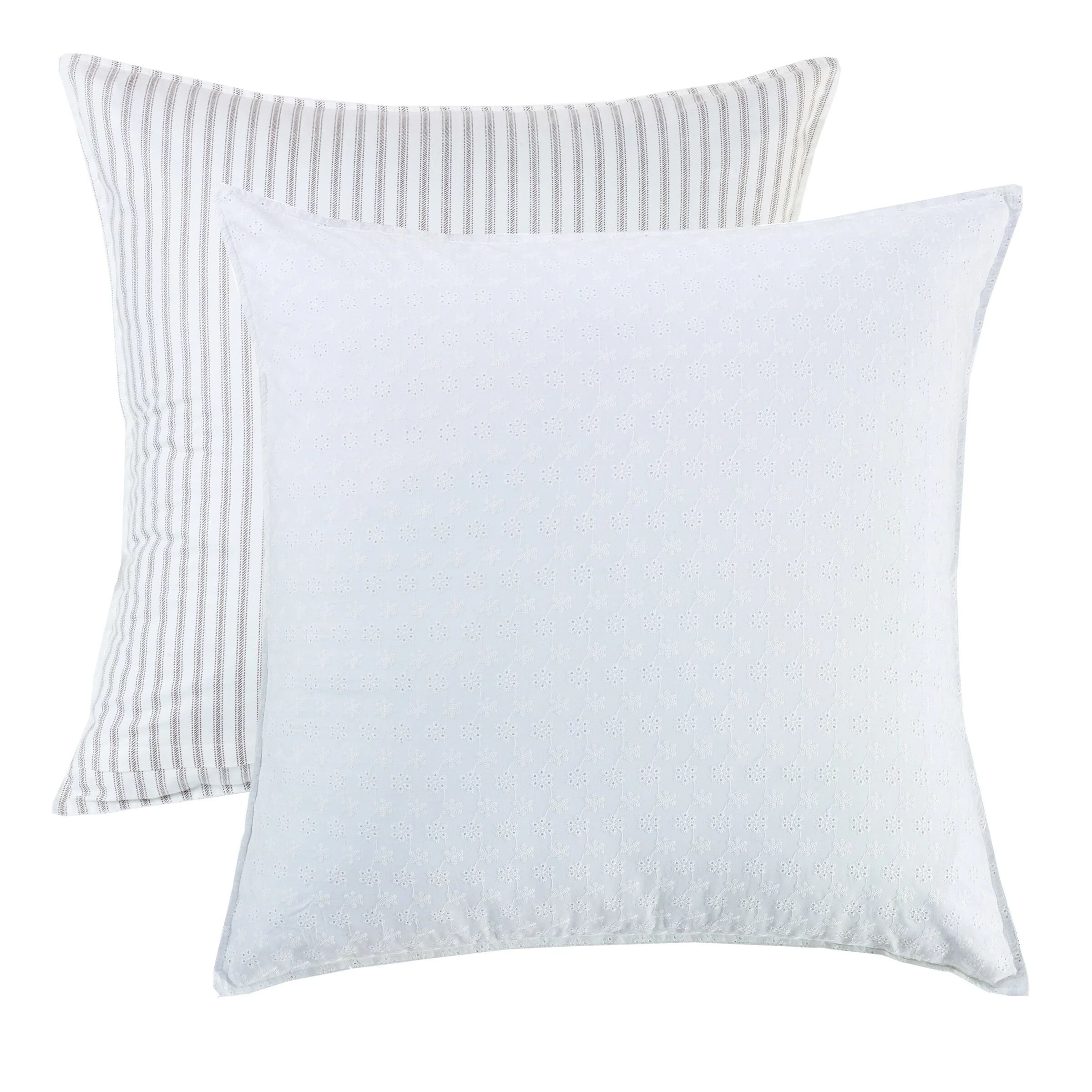 New ๐ฏ HiEnd Accents Reversible Striped And Eyelet Euro Sham โญ 3 New ๐ฏ HiEnd Accents Reversible Striped And Eyelet Euro Sham โญ