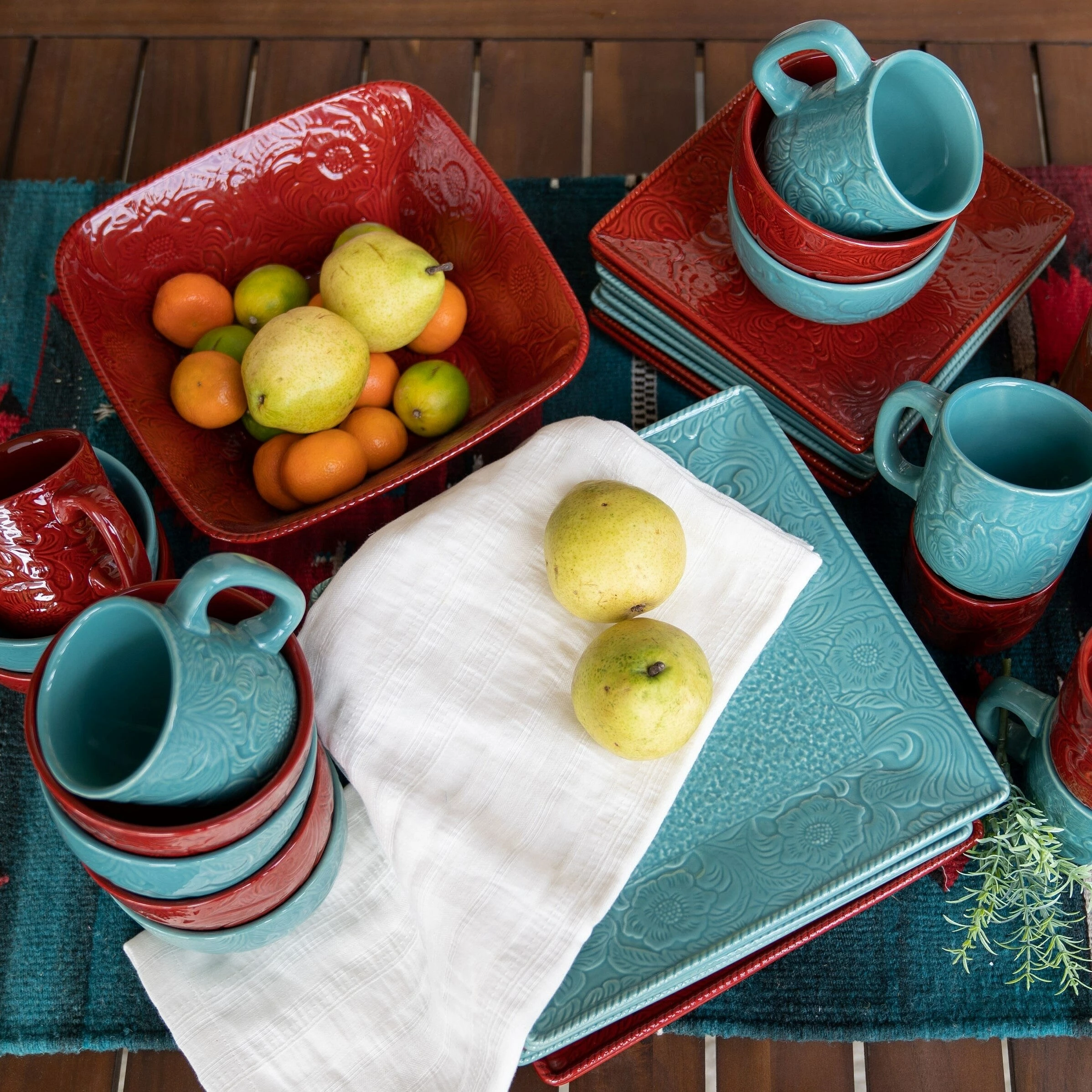 Best Sale π HiEnd Accents Savannah Western Dinnerware & Canister Set, 21PC Turquoise π 3 Best Sale π HiEnd Accents Savannah Western Dinnerware & Canister Set, 21PC Turquoise π