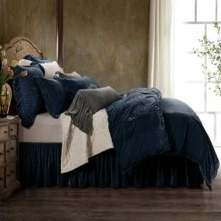 New 🤩 HiEnd Accents Stella Faux Silk Velvet Bed 👗 Skirt, 1PC Midnight Blue 🔥 15 New 🤩 HiEnd Accents Stella Faux Silk Velvet Bed 👗 Skirt, 1PC Midnight Blue 🔥 -HiEnd Accents shop HiEnd Accents Stella Faux Silk Velvet Bed Skirt2C 1PC 2