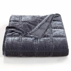 Outlet 🧨 HiEnd Accents Stella Faux Silk Velvet Double Box Stitch Throw, 50"x60" Green Ochre 🔥 -HiEnd Accents shop HiEnd Accents Stella Faux Silk Velvet Double Box Stitch Throw2C 5022x6022 7