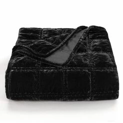 Outlet 🧨 HiEnd Accents Stella Faux Silk Velvet Double Box Stitch Throw, 50"x60" Green Ochre 🔥 -HiEnd Accents shop HiEnd Accents Stella Faux Silk Velvet Double Box Stitch Throw2C 5022x6022 8