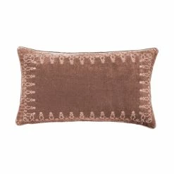 Outlet 🤩 HiEnd Accents Stella Faux Silk Velvet Embroidered Lumbar Pillow, 14"x24" Dusty Rose ✔️ -HiEnd Accents shop HiEnd Accents Stella Faux Silk Velvet Embroidered Lumbar Pillow2C 1422x2422 9