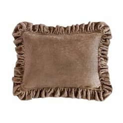 Hot Sale 🧨 HiEnd Accents Stella Faux Silk Velvet Ruffled Dutch Euro Pillow, 27"x39" Dusty Rose 🔔 -HiEnd Accents shop HiEnd Accents Stella Faux Silk Velvet Ruffled Dutch Euro Pillow2C 2722x3922 7