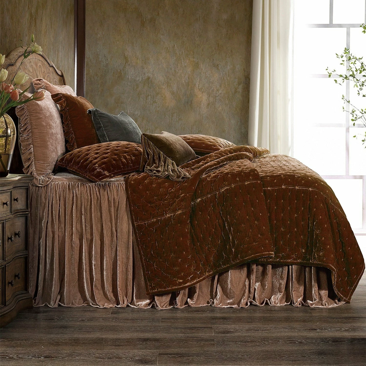 Flash Sale π€© HiEnd Accents Stella Faux Silk Velvet Ruffled Oblong Pillow, 16"x21" Green Ochre βοΈ 4 Flash Sale π€© HiEnd Accents Stella Faux Silk Velvet Ruffled Oblong Pillow, 16"x21" Green Ochre βοΈ - Image 2