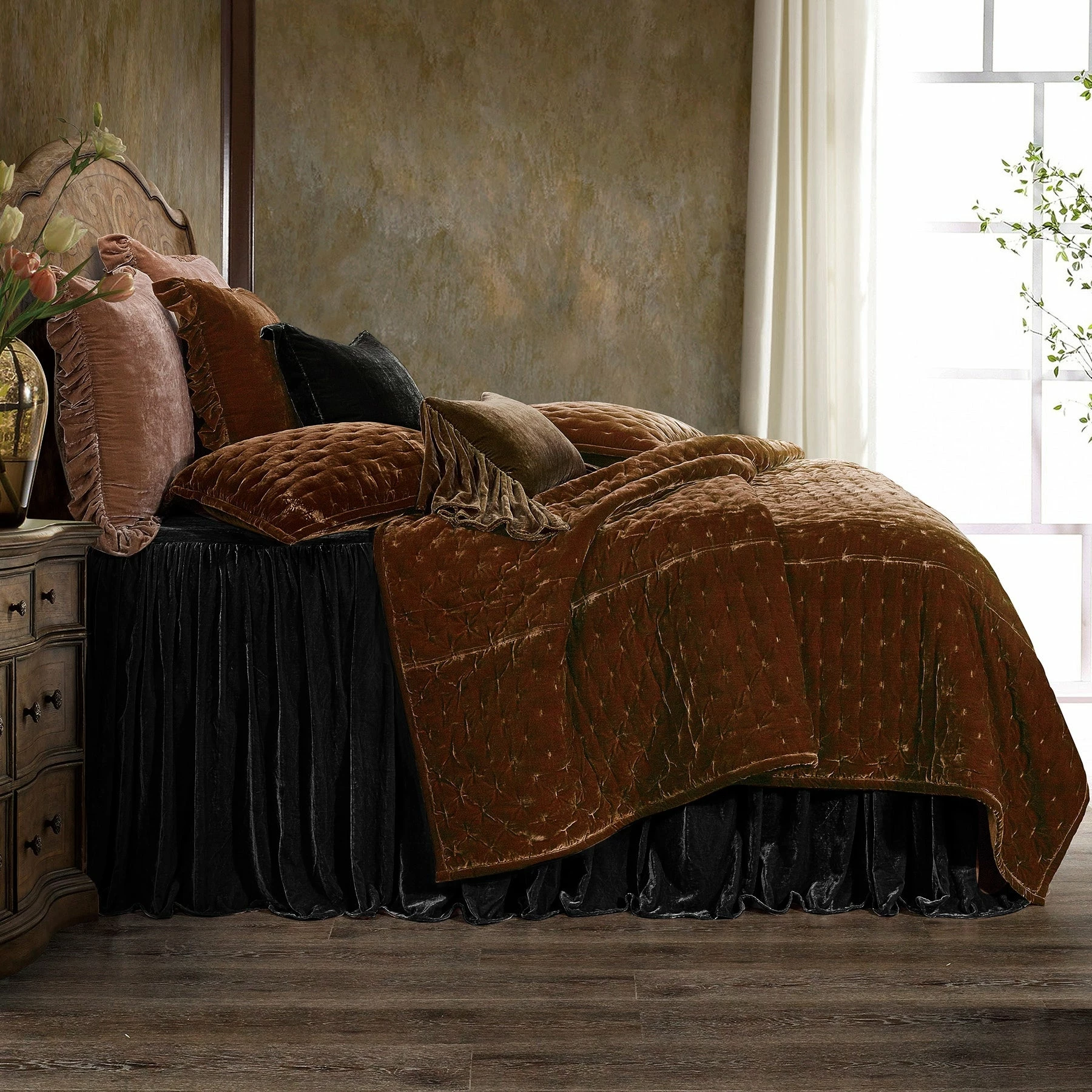 Flash Sale π€© HiEnd Accents Stella Faux Silk Velvet Ruffled Oblong Pillow, 16"x21" Green Ochre βοΈ 5 Flash Sale π€© HiEnd Accents Stella Faux Silk Velvet Ruffled Oblong Pillow, 16"x21" Green Ochre βοΈ - Image 3