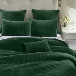Best reviews of ๐ HiEnd Accents Stonewashed Cotton Velvet Quilt Set, 3PC Emerald ๐