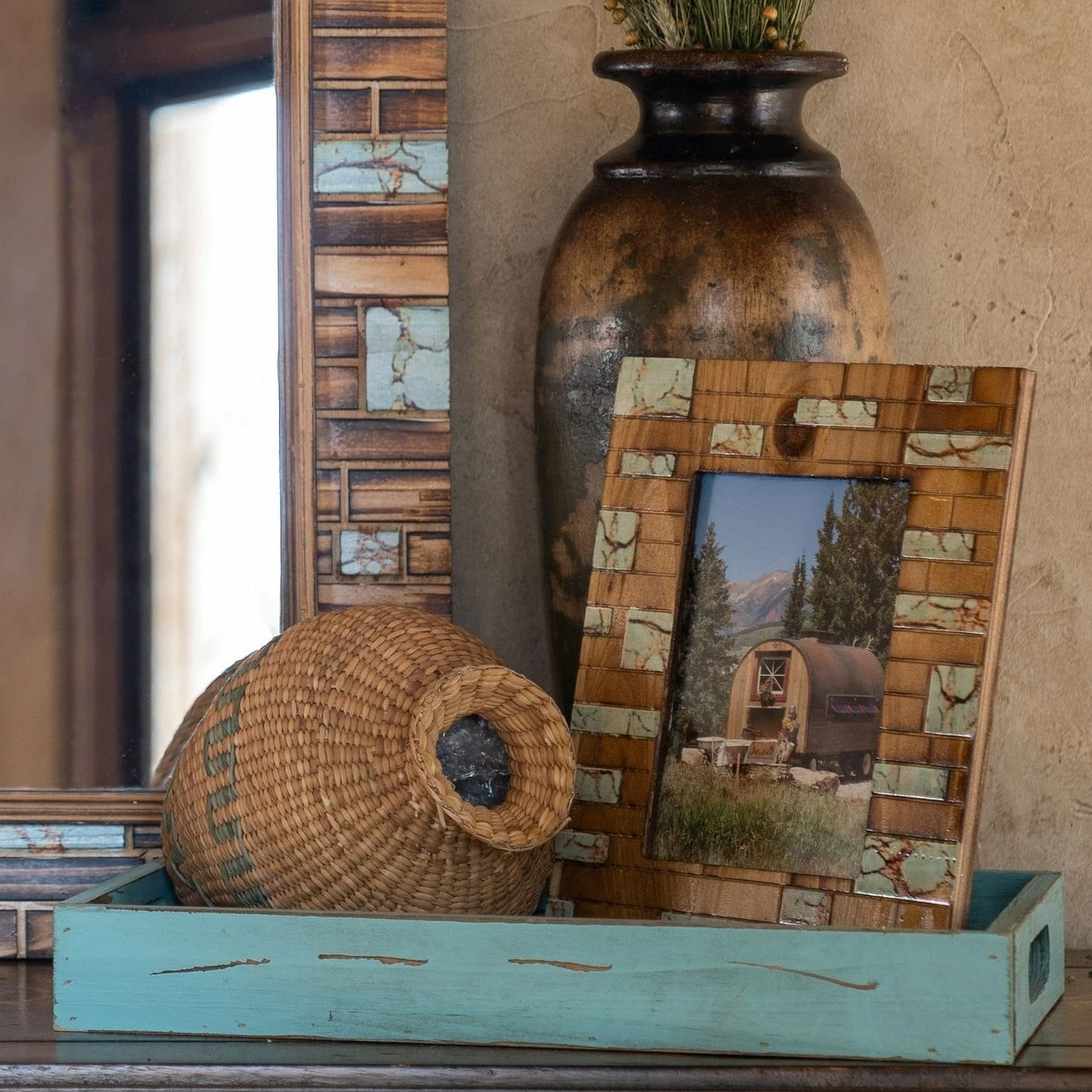 Promo ❤️ HiEnd Accents Turquoise Inlay Frame, 5x7 ⌛ 4 Promo ❤️ HiEnd Accents Turquoise Inlay Frame, 5x7 ⌛ - Image 2