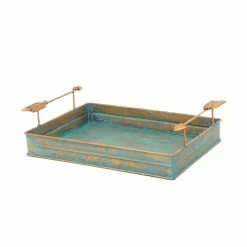Buy 🔥 HiEnd Accents Turquoise Patina Tray With Arrow Design ❤️