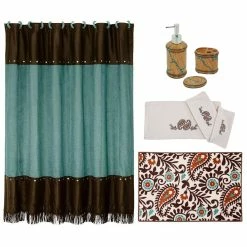 Cheapest ❤️ HiEnd Accents Turquoise Savannah 9-PC Bath Accessary And Rebecca Towel Set - Multi 💯
