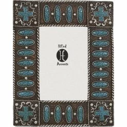 New 👍 HiEnd Accents Turquoise Stones With Cross Frame 4 X 6 ⭐