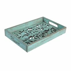 Deals 😉 HiEnd Accents Turquoise Wooden Tray ⭐