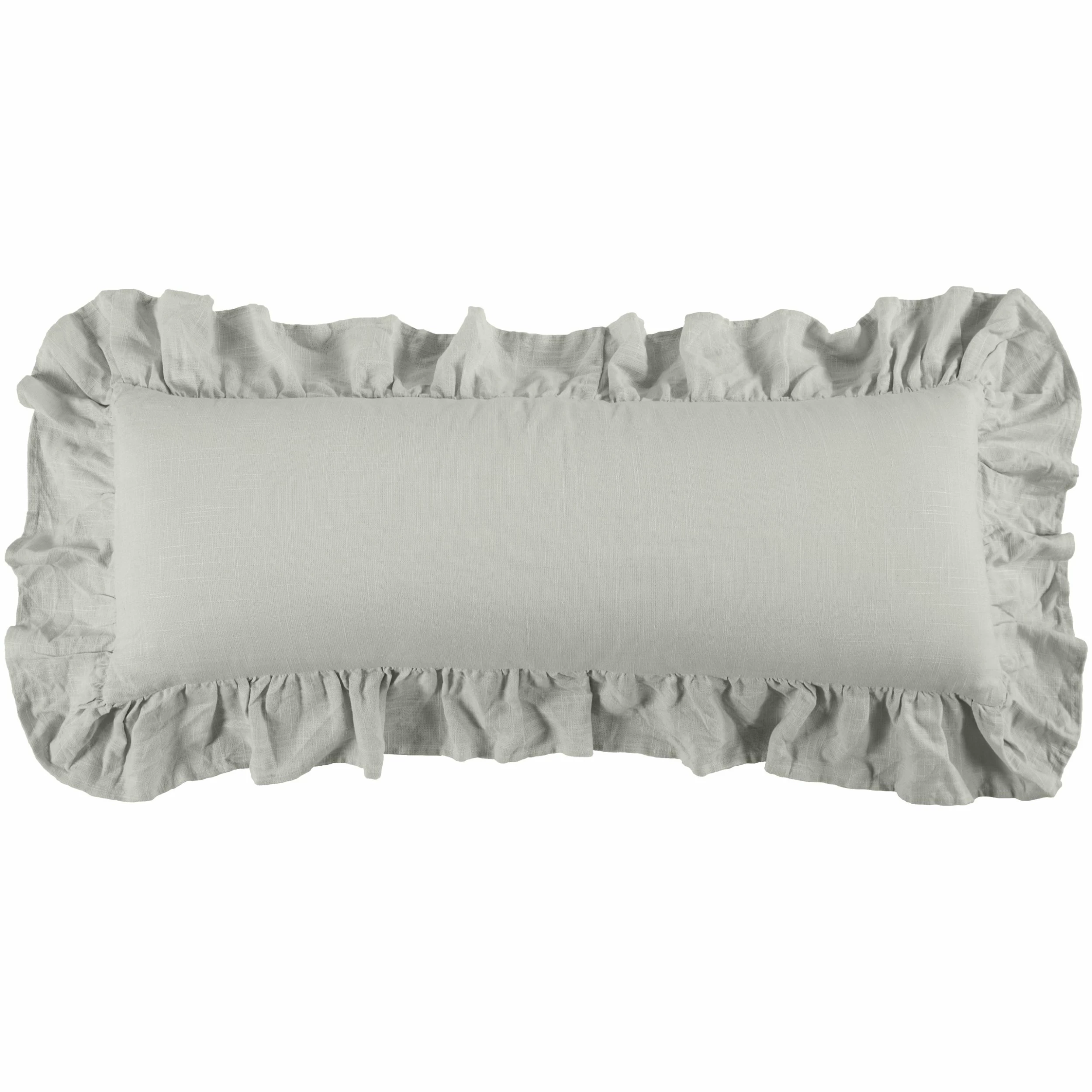 Outlet 🔥 HiEnd Accents Luna Washed Linen Ruffled Lumbar Pillow, 14"x36" Gray 💯 7 Outlet 🔥 HiEnd Accents Luna Washed Linen Ruffled Lumbar Pillow, 14"x36" Gray 💯 - Image 5
