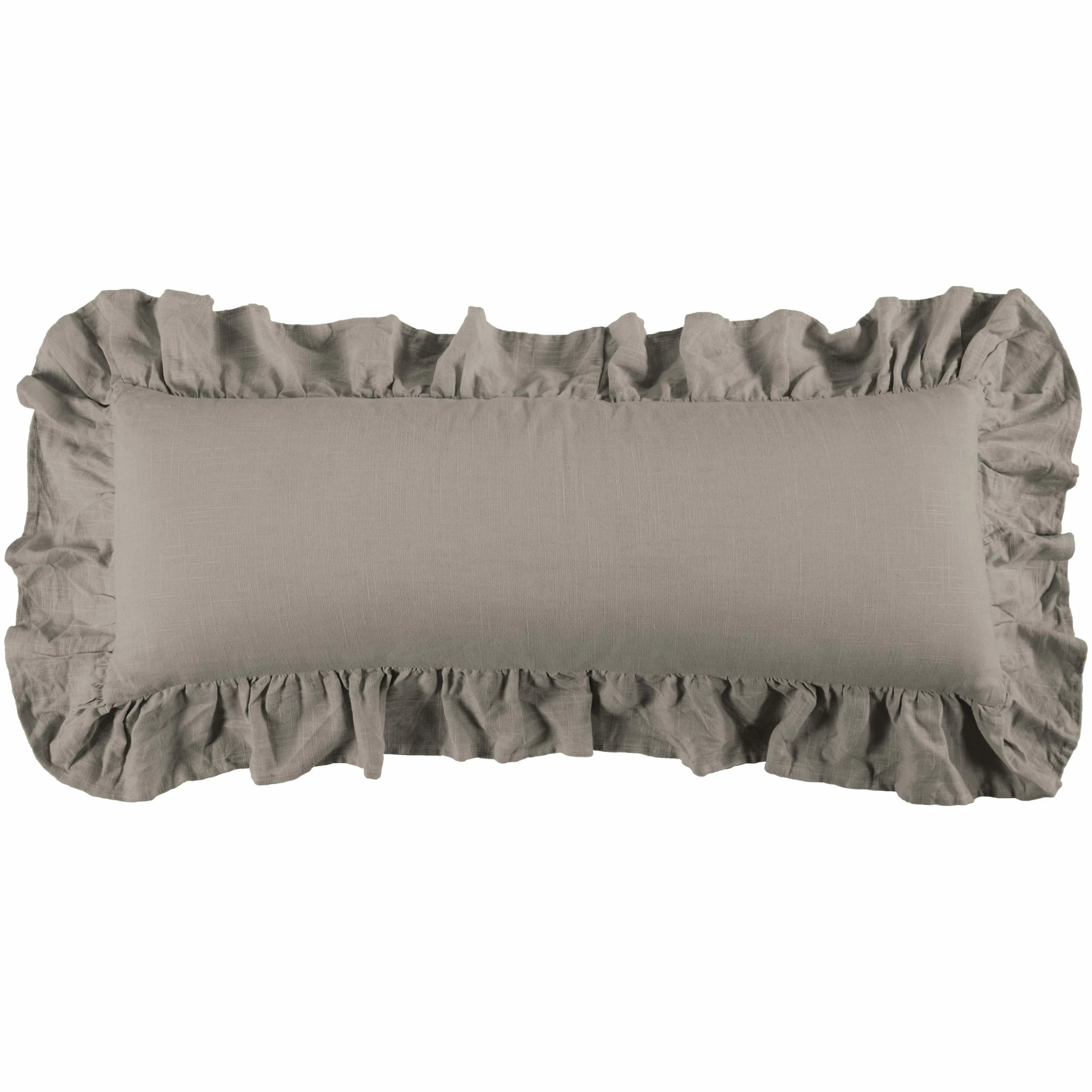Outlet 🔥 HiEnd Accents Luna Washed Linen Ruffled Lumbar Pillow, 14"x36" Gray 💯 9 Outlet 🔥 HiEnd Accents Luna Washed Linen Ruffled Lumbar Pillow, 14"x36" Gray 💯 - Image 7