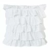 Coupon ⌛ HiEnd Accents White 18-inch Tiered Ruffled Eyelet Throw Pillow 😍