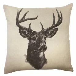 Deals ⭐ HiEnd Accents Whitetail Deer Linen PrintThrow Pillow 18 X 18 🔥