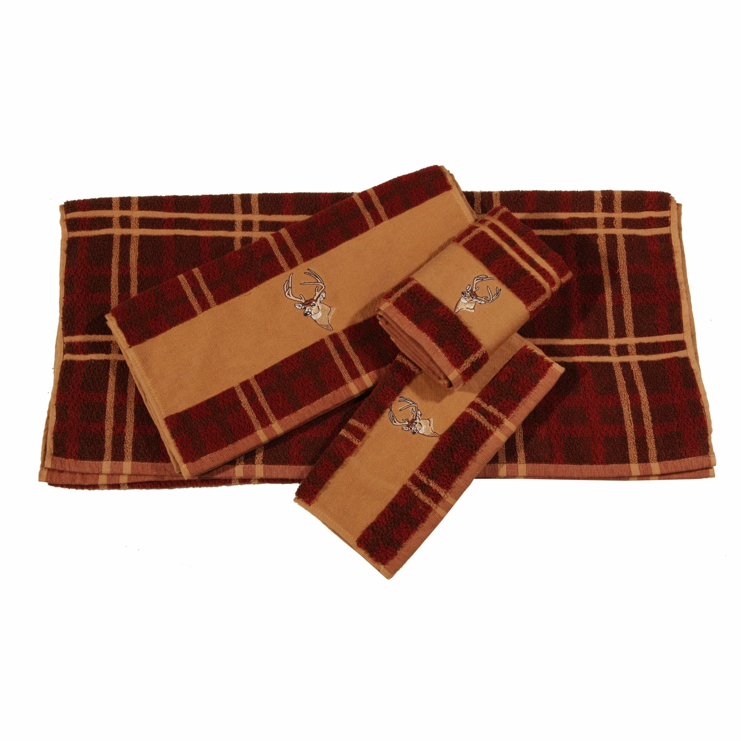 Promo ⭐ Hiend Accents Embroidered Deer 3-Piece Towel Set ⭐ 3 Promo ⭐ Hiend Accents Embroidered Deer 3-Piece Towel Set ⭐