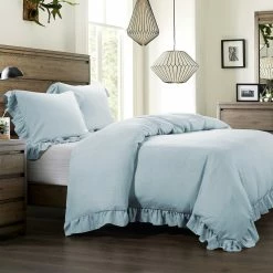 Outlet ✔️ HiEnd Accents Lily Washed Linen Comforter Set, 3PC Light Tan ⌛ -HiEnd Accents shop Lily Washed Linen Comforter Set 4