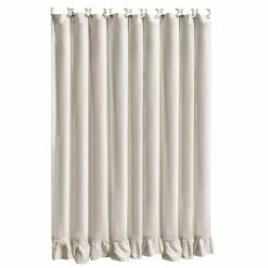 Budget 👍 HiEnd Accents Lily Washed Linen Ruffled Shower Curtain, 72"x72" Slate ✨ -HiEnd Accents shop Lily Washed Linen Ruffled Shower Curtain 1