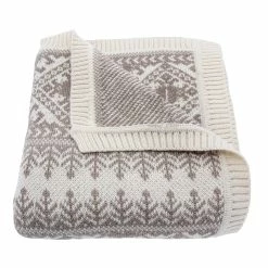 Hot Sale 🔔 HiEnd Accents Lodge Fair Isle Knit Throw, 50x60 Taupe 🔥