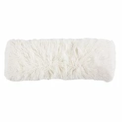 Cheap ๐ HiEnd Accents Mongolian Faux Fur Lumbar Pillow, 14"x36" Blush ๐