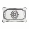 Brand new 😍 HiEnd Accents Oblong Linen Pillow With Velvet Embroidery, 16x26 Gray 🎁