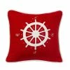 Outlet 🛒 HiEnd Accents Red Pillow With Compass Applique, 18X18 🔥 -HiEnd Accents shop Red pillow with Compass applique2C 18X18