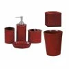Budget 🧨 HiEnd Accents Savannah Bathroom Sets, Red, 6PC 🔔