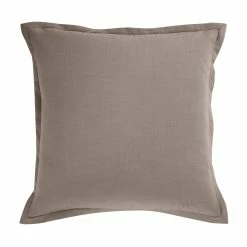 Budget 🛒 HiEnd Accents Solid Taupe Linen Euro Sham , 27x27 🛒