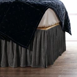 New 🤩 HiEnd Accents Stella Faux Silk Velvet Bed 👗 Skirt, 1PC Midnight Blue 🔥 16 New 🤩 HiEnd Accents Stella Faux Silk Velvet Bed 👗 Skirt, 1PC Midnight Blue 🔥 -HiEnd Accents shop Stella Faux Silk Velvet Bed Skirt