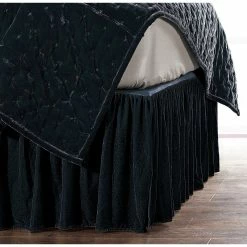 New 🤩 HiEnd Accents Stella Faux Silk Velvet Bed 👗 Skirt, 1PC Midnight Blue 🔥 20 New 🤩 HiEnd Accents Stella Faux Silk Velvet Bed 👗 Skirt, 1PC Midnight Blue 🔥 -HiEnd Accents shop Stella Faux Silk Velvet Bed Skirt 4
