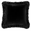 Promo 😉 HiEnd Accents Stella Faux Silk Velvet Ruffled Euro Sham, 27"x27" Midnight Blue 🧨