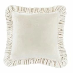 Promo 😉 HiEnd Accents Stella Faux Silk Velvet Ruffled Euro Sham, 27"x27" Midnight Blue 🧨 -HiEnd Accents shop Stella Faux Silk Velvet Euro Sham 2