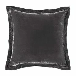 Hot Sale 😍 HiEnd Accents Stella Faux Silk Velvet Flanged Euro Sham, 27"x27" Stone 🛒 -HiEnd Accents shop Stella Faux Silk Velvet Flanged Euro Sham