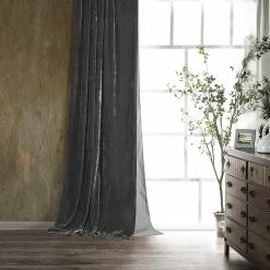 Deals ⭐ HiEnd Accents Stella Lined Faux Silk Velvet Curtain, 48"x108" Copper Brown ❤️ -HiEnd Accents shop Stella Lined Silk velvet Curtain2C 48x10822 4