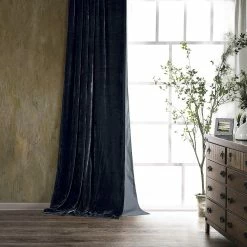 Deals ⭐ HiEnd Accents Stella Lined Faux Silk Velvet Curtain, 48"x108" Copper Brown ❤️ -HiEnd Accents shop Stella Lined Silk velvet Curtain2C 48x10822 6