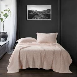 Outlet 🌟 HiEnd Accents Waffle Weave Cotton Coverlet, 1PC Blush 👏 -HiEnd Accents shop Waffle Weave Cotton Coverlet 4